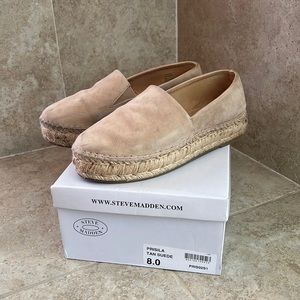 STEVE MADDEN- Prisila Tan Suede Espadrilles